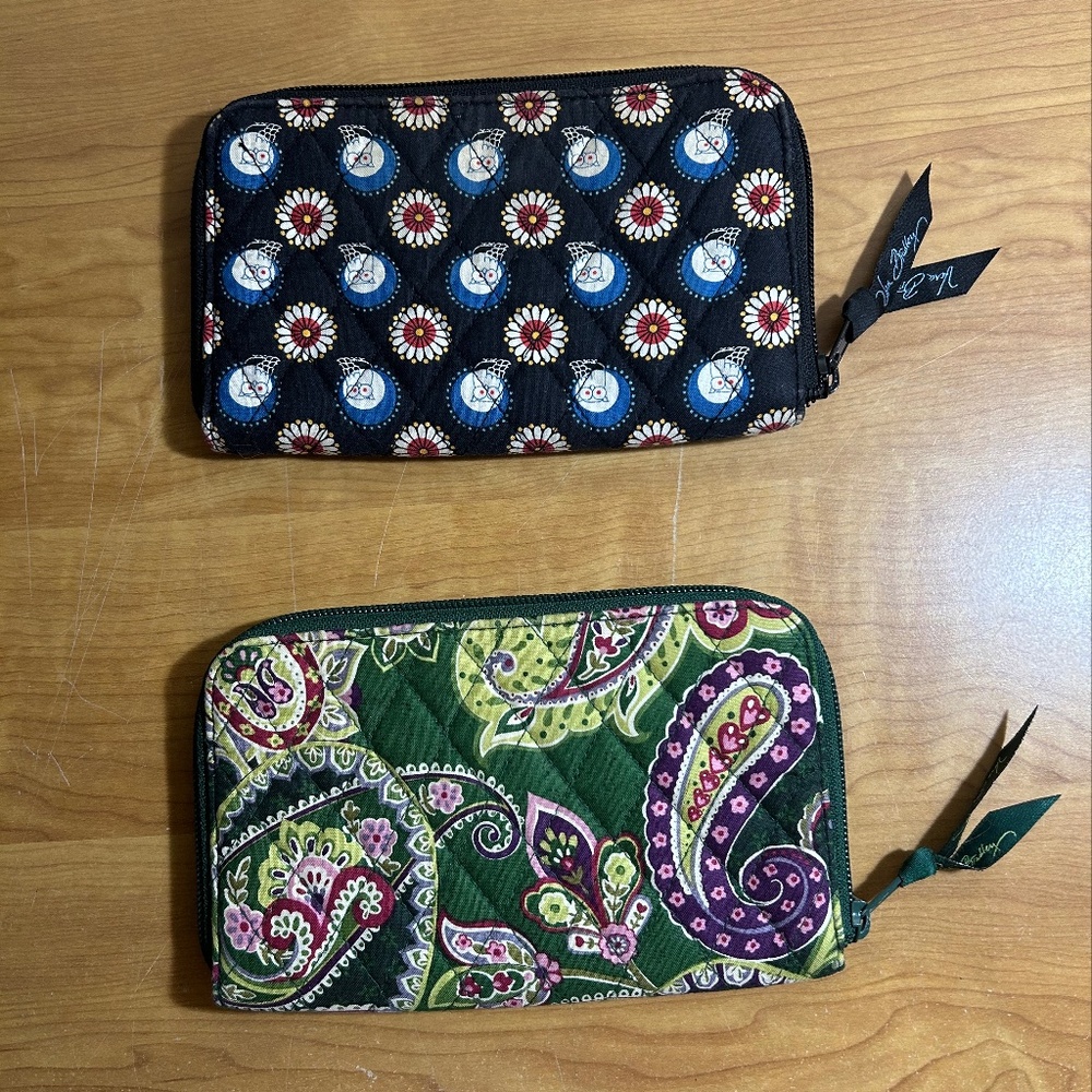 Vera Bradley Chelsea Green and Night Owl Wallets